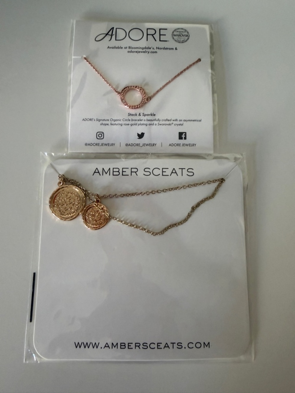 NEW Adore Swarovski Bracelet & Amber Sceats Necklace Gold Set